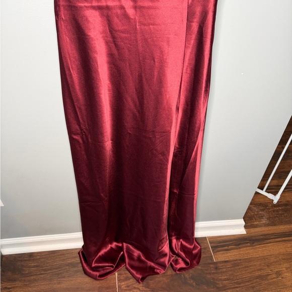 NWT Birdy Grey Lisa Long Satin Shiny Dress - Cabernet - Picture 5 of 12